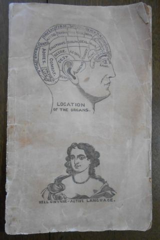 Rare 1864 Antique Illustrated Phrenology Medical Book Head Shape Life Character