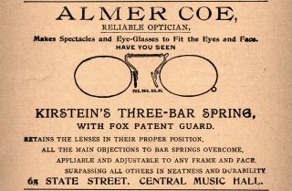 1893 Almer Coe Optician,  Chicago,  Illinois Kirsten 