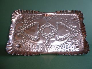 Stunning Orig Large Antique 19thc Arts & Crafts Copper Tray.  Newlyn?.  C1890 - 1910