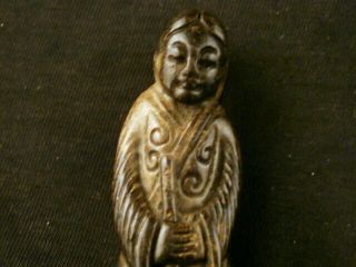 WOW Chinese Dancer Bring Xiao Old Jade Hand Carved Pendant B239 2