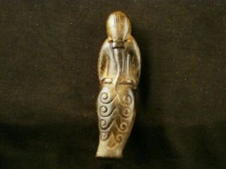 WOW Chinese Dancer Bring Xiao Old Jade Hand Carved Pendant B239 4
