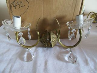 Vintage/antique Brass Wall Lights Wall Sconce With Glass Drops