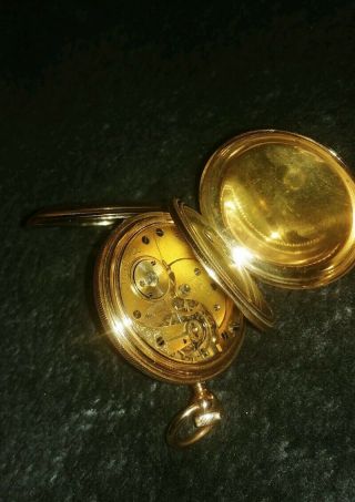 Antique Elgin Fancy Engraved Hunting Case Pocket Watch 14k Yellow Gold