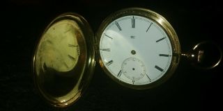 ANTIQUE ELGIN FANCY ENGRAVED HUNTING CASE POCKET WATCH 14K YELLOW GOLD 6
