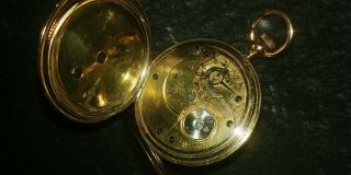 ANTIQUE ELGIN FANCY ENGRAVED HUNTING CASE POCKET WATCH 14K YELLOW GOLD 7