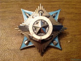Ussr Russia Service To The Homeland 3rd Class Sterling Silver Medal Badge 139093