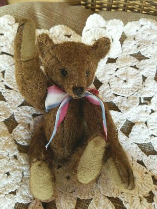 Ooak Artist Made Mohair Teddy Bear Tiny Patriotic Bear Teddy Bear Friend