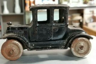 Vintage Black Cast Iron Car With All Wheels