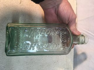 Vtg Apothecary 1800s Pharmacy Rx Blown Glass Gordon Dry Gin Steam Punk