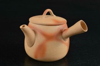 S5210: Japanese Bizen - Ware Youhen Pattern Teapot Kyusu Sencha Tea Ceremony