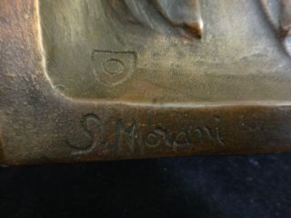 Antique Morani Athena Armor Bronze Clad Sculpture/Bookend,  Signed,  c.  1914. 5