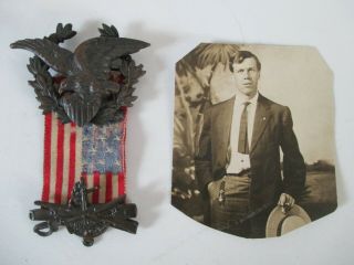 Spanish American War Veterans Medal With United States Flag Ribbon Jos - Mayer Co.
