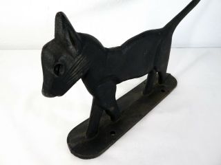 ANTIQUE Primitive BLACK CAT BOOT MUD SCRAPER Cast Iron DOORSTOP Doormat ART DECO 5