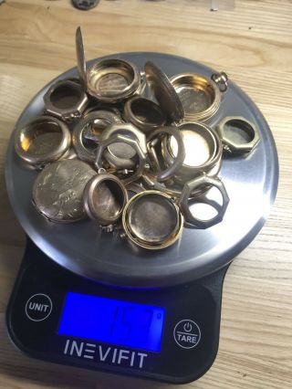153 Small Gold Filled Pocket Watch Cases Or Scrap.