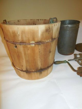 Vintage Wooden and Metal Ice Cream Maker 5