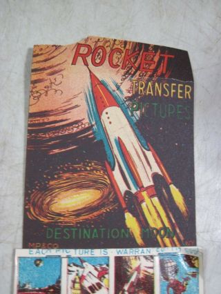 Vintage M.  P.  & CO Scientific Space Rocket Paper Transfer Pictures Rub Tattoo 5