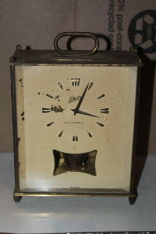 Vintage Schatz Electronic German Clock Glass Brass Sohne Germany Rare
