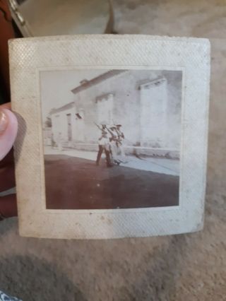 1898 Cabinet Photo Spanish Soldiers On Patrol In Guanajay,  Cuba