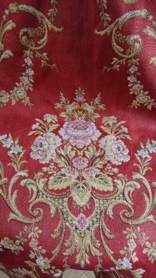 Sweet Panel Antique French Silk Tapestry C1880 Acanthus & Flowers