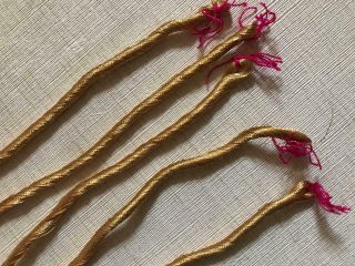 5 SKEINS VINTAGE FRENCH GOLD METALLIC THREAD c1930 - 50 3