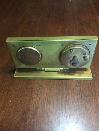 Vintage Rensie Travel Clock Alarm Thermometer Barometer Made in Germany 3
