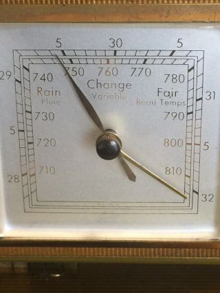 Vintage Rensie Travel Clock Alarm Thermometer Barometer Made in Germany 8