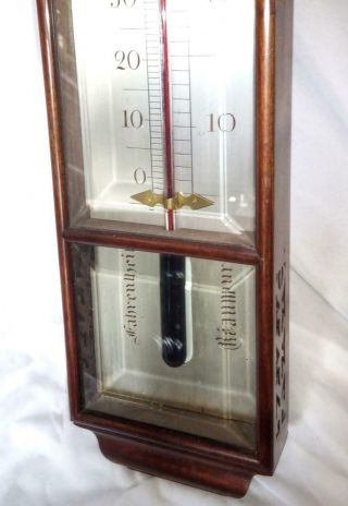 FABULOUS MASSIVE ANTIQUE MAHOGANY CASED OPTICIANS SHOP THERMOMETER BY F.  L.  WEST 3