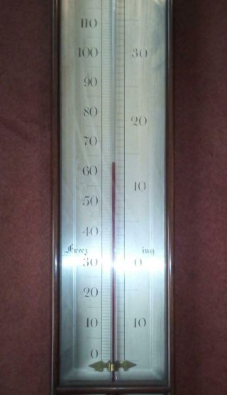 FABULOUS MASSIVE ANTIQUE MAHOGANY CASED OPTICIANS SHOP THERMOMETER BY F.  L.  WEST 8