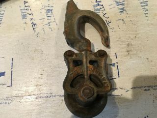 Jamesway Drop Rope Pulley 770 Cast Iron Hay Trolly Carrier Barn Vtg Antique