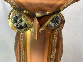 Brutalist Copper Brass Handcrafted Owl 28.  5 