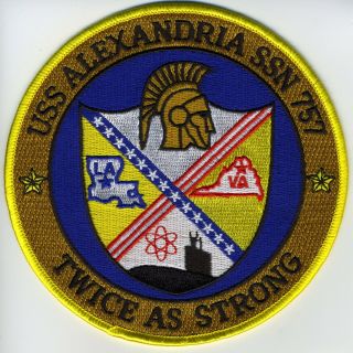 Uss Alexandria Ssn 757 - Crest - Bc Patch Cat No B187