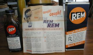 Old Rem Cough Medicine Nos Store Stock Glass Bottle Maryland Pharmaceutical Co