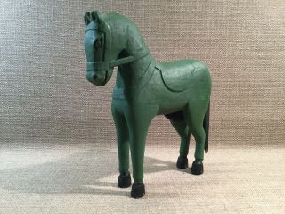 Antique Carved Wood Horse Green Paint Provenance/ Folk Art/ Primitive