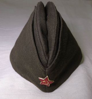 Soviet Russian Army officer ' s woolen forage cap Pilotka 1956 size 61 2