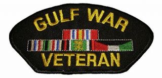 Gulf War Veteran W/ Service Ribbons Patch Ods Operation Desert Storm Shield Iraq