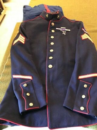 WW2 USMC 1st Div Aussie Jacket and Dress Blues Uniform - Named ' Canal Vet 2