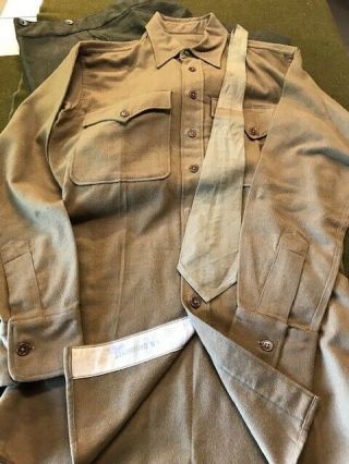 WW2 USMC 1st Div Aussie Jacket and Dress Blues Uniform - Named ' Canal Vet 6