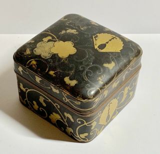A 19th Century Japanese Meiji Period Lacquer Box And Cover.