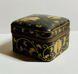A 19th century Japanese Meiji period lacquer box and cover. 2