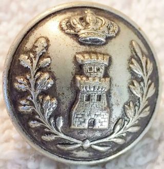 Rare Antique Spanish Army Engineer Button 1898 Spanish American War Paris
