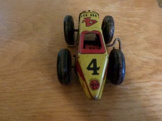 Vintage MARX TIN LITHO WIND UP No.  4 MIDGET RACER RACE CAR 3