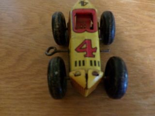 Vintage MARX TIN LITHO WIND UP No.  4 MIDGET RACER RACE CAR 6