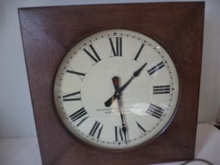 Vintage Standard Electric Time Co.  Large Oak Wall Clock