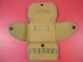 Wwii Us Navy Usn Pilots Canvas Cartridge Pouch For.  38 S&w Victory Revolver Rare