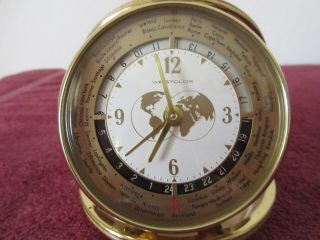 Vintage Westclox World International Alarm Clock Travel Clock 1970s