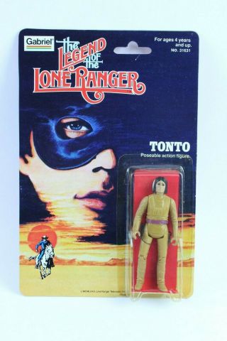 Vintage Gabriel Lone Ranger Tonto Action Figure On Card