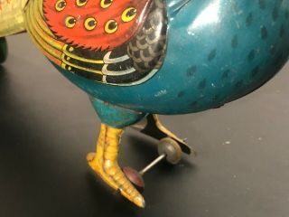 1920 ' s Germany? Tin Windup Toy Pheasant w/ Sound Bellows 3