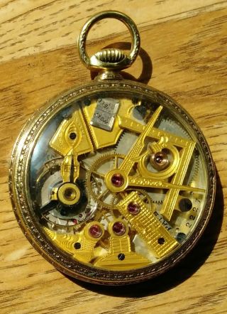 RARE 14k Gold Dudley Masonic Pocket Watch 2227 3