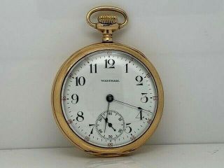 Model 1908 Waltham Pocket Watch No 635 17j Size 16s Open Face Year 1910 - Runs