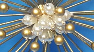 Starburst 8 Inch Gold & White Bead - Wall Hanging Retro Decor - Mid Century Atomic 3